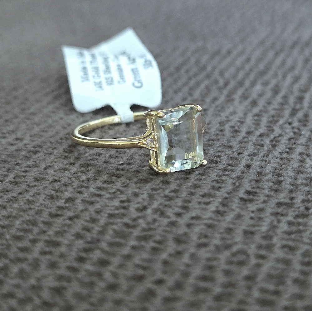 Shivam Rectangular Green💚 Amethyst Ring💍 - NWT - Picture 5 of 16
